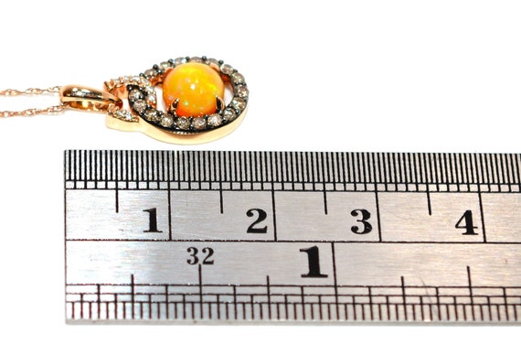 LeVian Natural Opal & Diamond Necklace 14K Rose G… - image 5