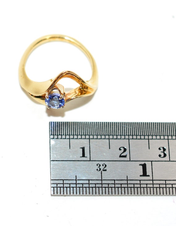 Natural Tanzanite Ring 14K Solid Gold .56ct Solit… - image 8
