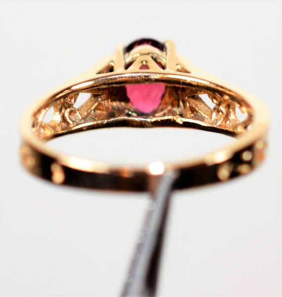 Natural Rubellite Ring 14K Solid Gold .82ct Pink … - image 6