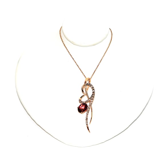 Le Vian Diamond Double Heart Necklace 1/3 ct tw14K Strawberry Gold 18