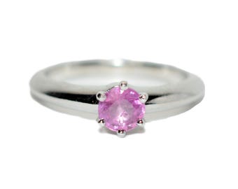 Tiffany & Co. Natural Padparadscha Sapphire Ring Solid Platinum .54ct Solitaire Ring Tiffany Ring Padparadscha Ring Engagement Ring Bridal