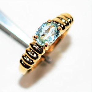 Natural Paraiba Tourmaline Ring 14K Solid Gold .59ct Solitaire Ring Women's Ring Stackable Ring Gemstone Ring Ladies Ring Fine Jewellery image 4