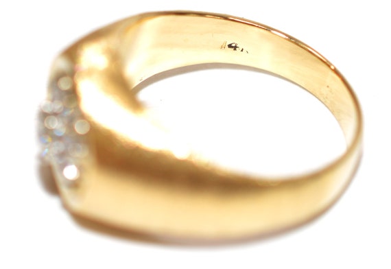 Natural Diamond Ring 14K Solid Gold .28tcw Men's … - image 5