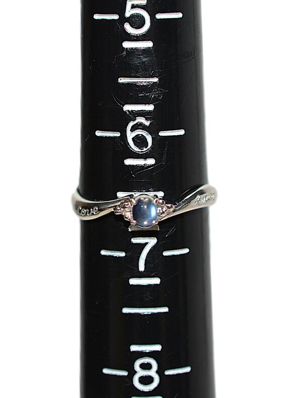 Natural Moonstone Platinum Ring: Vintage Solitair… - image 7