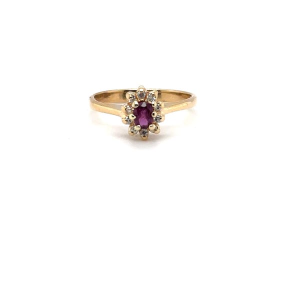 Vintage Ruby Diamond Ring, 14K Gold July Birthsto… - image 8