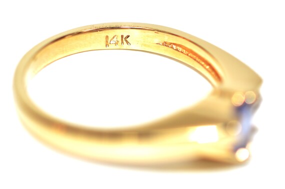 Natural Tanzanite & Diamond Ring 14K Solid Gold .… - image 5