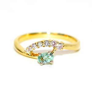 Natural Paraiba Tourmaline & Diamond Ring 14K Solid Gold .41tcw Gemstone Ring Tourmaline Ring Paraiba Ring Birthstone Ring Statement Ring