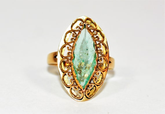 Natural Paraiba Tourmaline Ring 14K Solid Gold 2.… - image 1