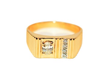 GIA Certified Natural Diamond Ring 14K Solid Gold .51tcw Statement Ring Cocktail Ring GIA Diamond Vintage Ring Birthstone Ring Men's Ring