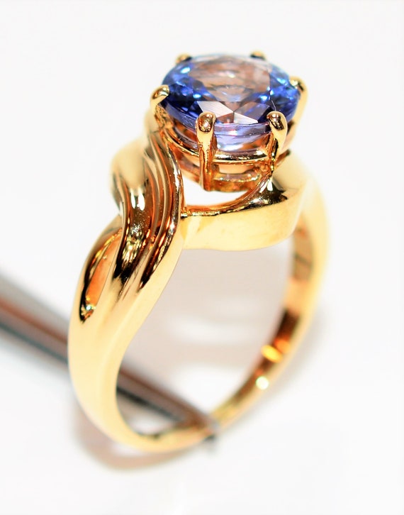 Natural Tanzanite Ring 14K Solid Gold 2.83ct Soli… - image 4