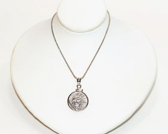 2000 American Platinum Eagle 10 Dollar Coin Necklace 14K Solid White Gold Necklace Coin Pendant Ingot Necklace Coin Jewelry Estate Jewelry