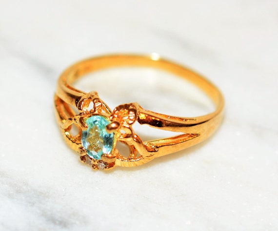 Paraiba Tourmaline Ring: .33ct Gemstone, 18K Gold… - image 7