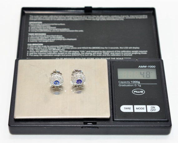Natural D'Block Tanzanite & Diamond Earrings 14K … - image 8