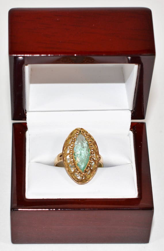 Natural Paraiba Tourmaline Ring 14K Solid Gold 2.… - image 10