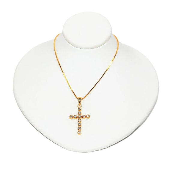 14K Gold Diamond Cross Pendant Necklace: .44tcw Fine Jewelry