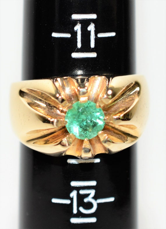 Natural Colombian Emerald Ring 10K Solid Gold 1.1… - image 8
