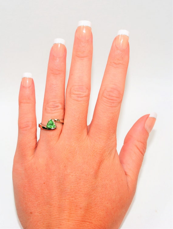 Certified Natural Tsavorite Garnet Ring 14K Solid… - image 3