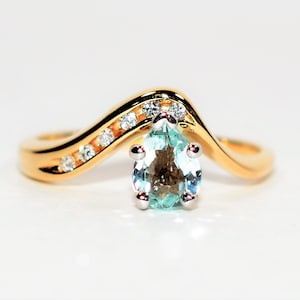 Certified Natural Paraiba Tourmaline & Diamond Ring 14K Solid Gold .79tcw Fine Gemstone Women&#39;s Statement Estate Jewelry