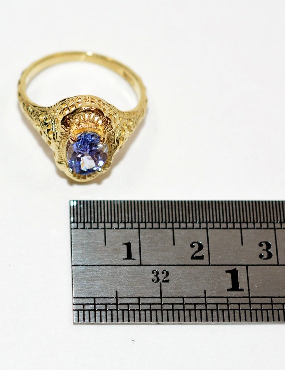 Natural Tanzanite Ring 10K Solid Gold 1.26ct Soli… - image 9