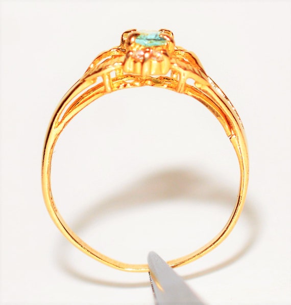 Paraiba Tourmaline Ring: .33ct Gemstone, 18K Gold… - image 3