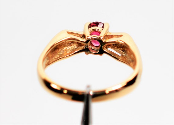 Certified Natural Ruby Ring 14K Solid Gold .57ct … - image 7