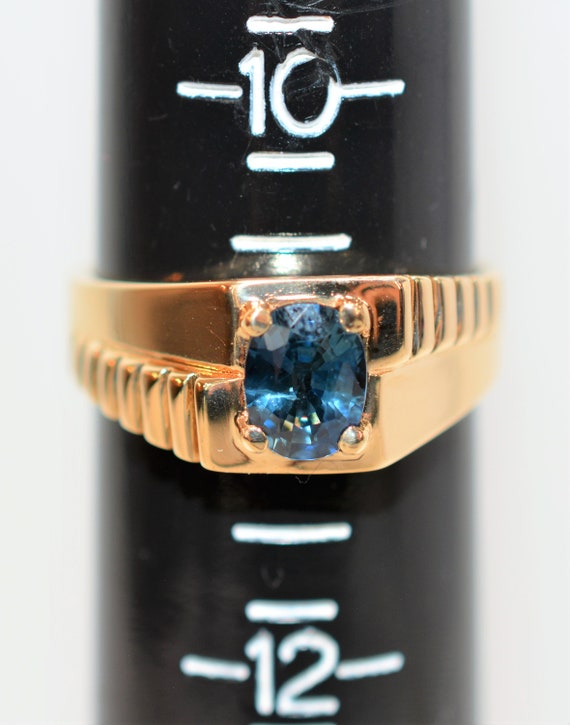 Natural Ceylon Sapphire Ring 10K Solid Gold 1.59c… - image 7