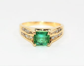 Certified Natural Paraiba Tourmaline & Diamond Ring 14K solid Gold 1.91tcw Cocktail Statement Women's Estate Jewelry