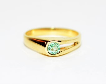 Natural Paraiba Tourmaline Ring 14K Solid Gold .21ct Solitaire Ring Gemstone Ring Fine Jewelry Women's Ring Birthstone Estate Ring Jewellery