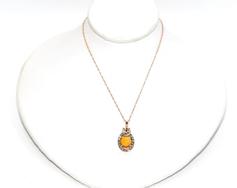 LeVian Natural Opal & Diamond Necklace 14K Rose Gold .83tcw Pendant Necklace Designer Statement Jewelry Estate Strawberry Neopolitain Gems