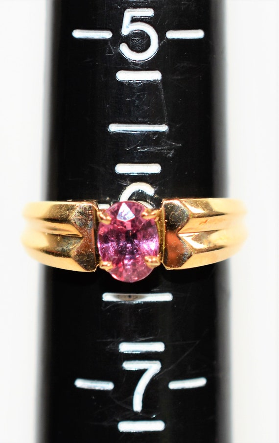 Natural Padparadscha Sapphire Ring 14K Solid Gold… - image 8