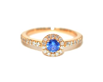 LeVian Natural Ceylon Sapphire & Diamond Ring 14K Solid Rose Gold .74tcw Ring Engagement Ring LeVian Ring Wedding Ring Sapphire Ring Bridal