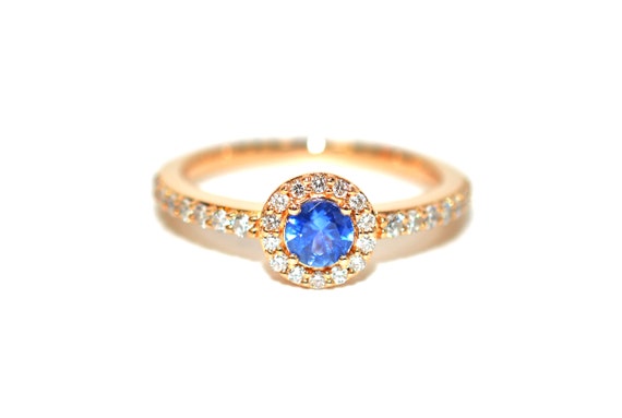 LeVian Natural Ceylon Sapphire & Diamond Ring 14K… - image 1