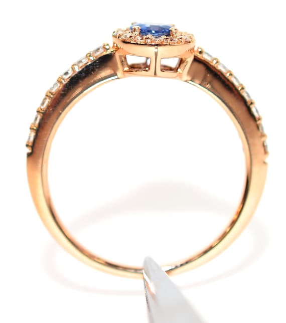 LeVian Natural Ceylon Sapphire & Diamond Ring 14K… - image 3