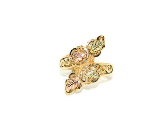 Black Hills Gold Ring 10K Solid Gold Leaf Vine Nature Ring Boho South Dakota