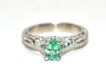 Verragio Natural Paraiba Tourmaline & Diamond Ring 18K White Gold 1.39tcw Engagement Wedding Designer Statement Cocktail Fine Bridal Jewelry