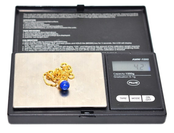 Natural Lapis Lazuli Necklace 14K Solid Gold Pend… - image 10