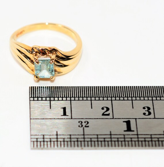 Natural Paraiba Tourmaline Ring 14K Solid Gold .7… - image 9