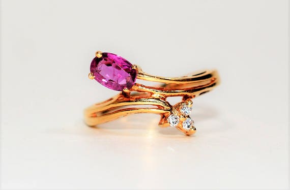 14K Gold Ruby and Diamond Ring: .56tcw Vintage Co… - image 1