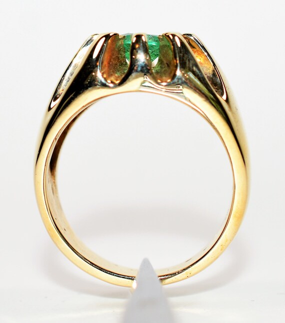 Natural Colombian Emerald Ring 10K Solid Gold 1.1… - image 3