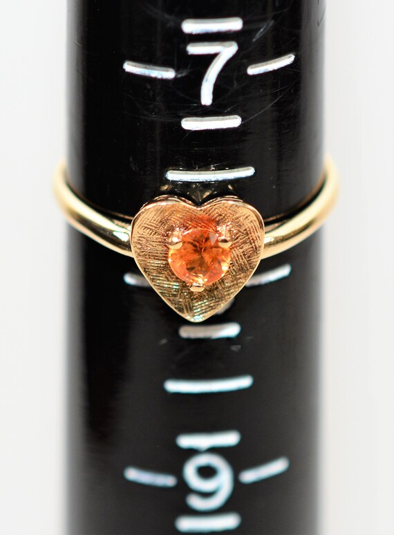 Natural Padparadscha Sapphire Ring 10K Solid Gold… - image 7