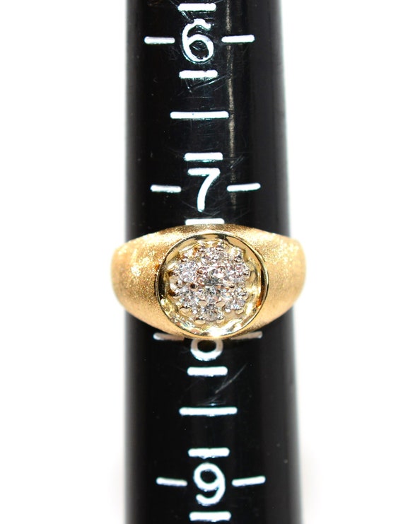 Natural Diamond Ring 14K Solid Gold .28tcw Men's … - image 7