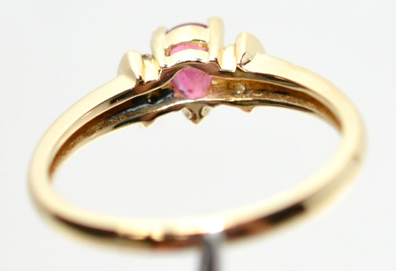 14K Gold Pear Ruby & Diamond Ring: Vintage Estate… - image 6