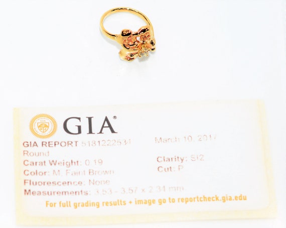 GIA Certified Natural Diamond Ring 14K Solid Gold… - image 2