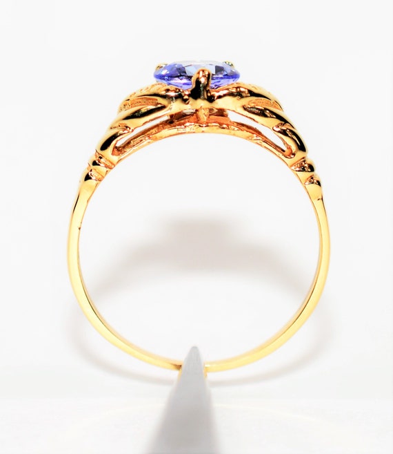 Natural Tanzanite Ring 14K Solid Gold 1.05ct Soli… - image 3