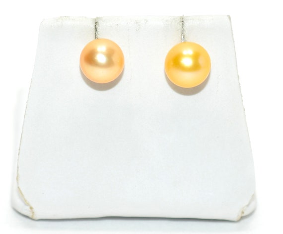 Natural South Sea Pearl Earrings 14K Solid Gold E… - image 2