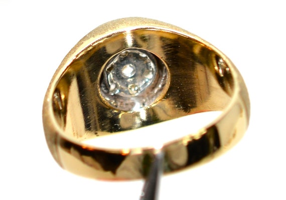 Natural Diamond Ring 14K Solid Gold .28tcw Men's … - image 6