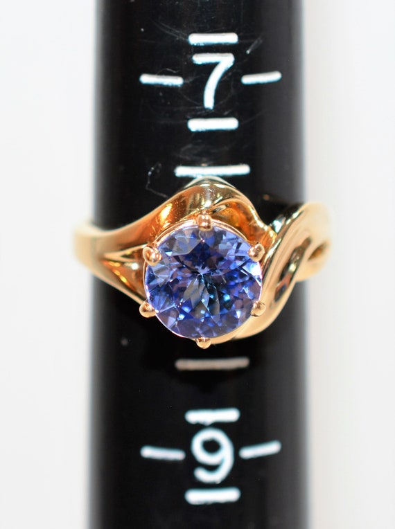 Natural Tanzanite Ring 14K Solid Gold 2.83ct Soli… - image 7