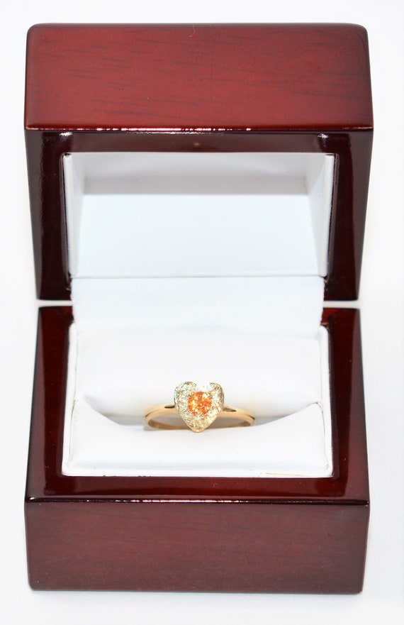 Natural Padparadscha Sapphire Ring 10K Solid Gold… - image 10