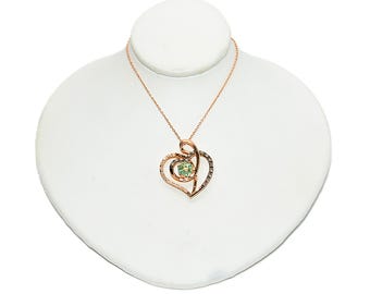 LeVian Natural Paraiba Tourmaline & Diamond Necklace 14K Solid Rose Gold .81tcw Heart Necklace Limited Edition Necklace LeVian Bridal