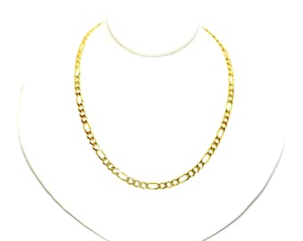 14K Solid Gold Figaro Chain Necklace 22" 3.25mm Fine Jewelry Gold Chain Vintage Necklace Estate Necklace Gold Necklace Chain Necklace Fine